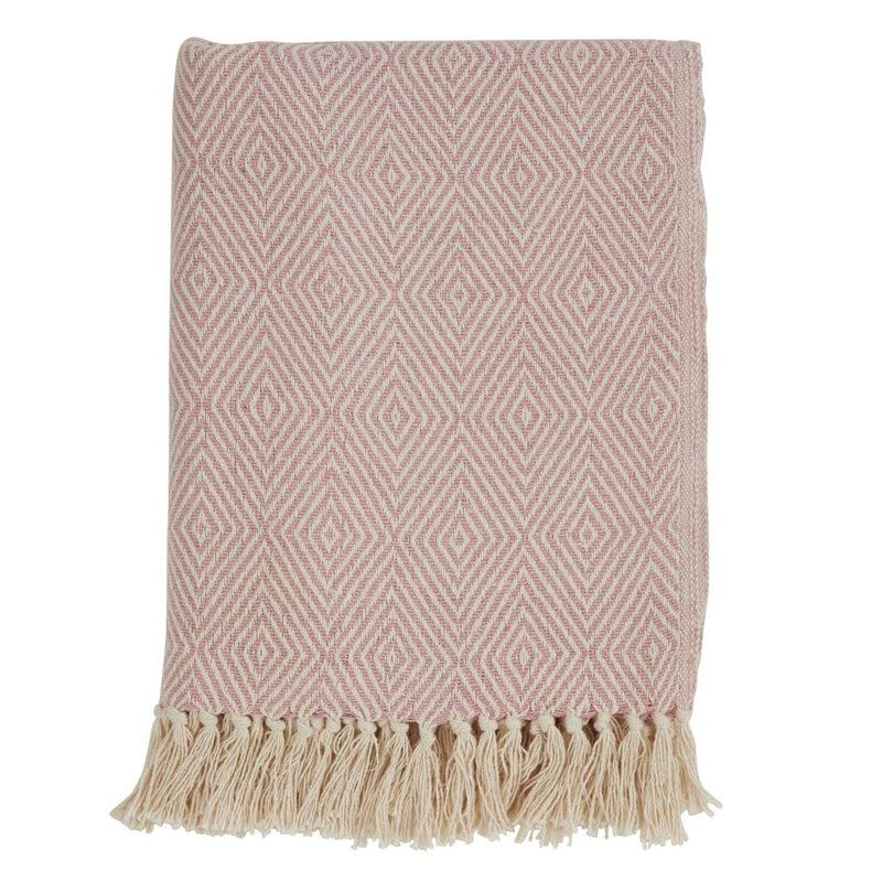 Sevan Collection Hand Woven Throw Blanket, Pink
