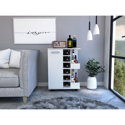 2-Shelf 6-Bottle Bar Cart