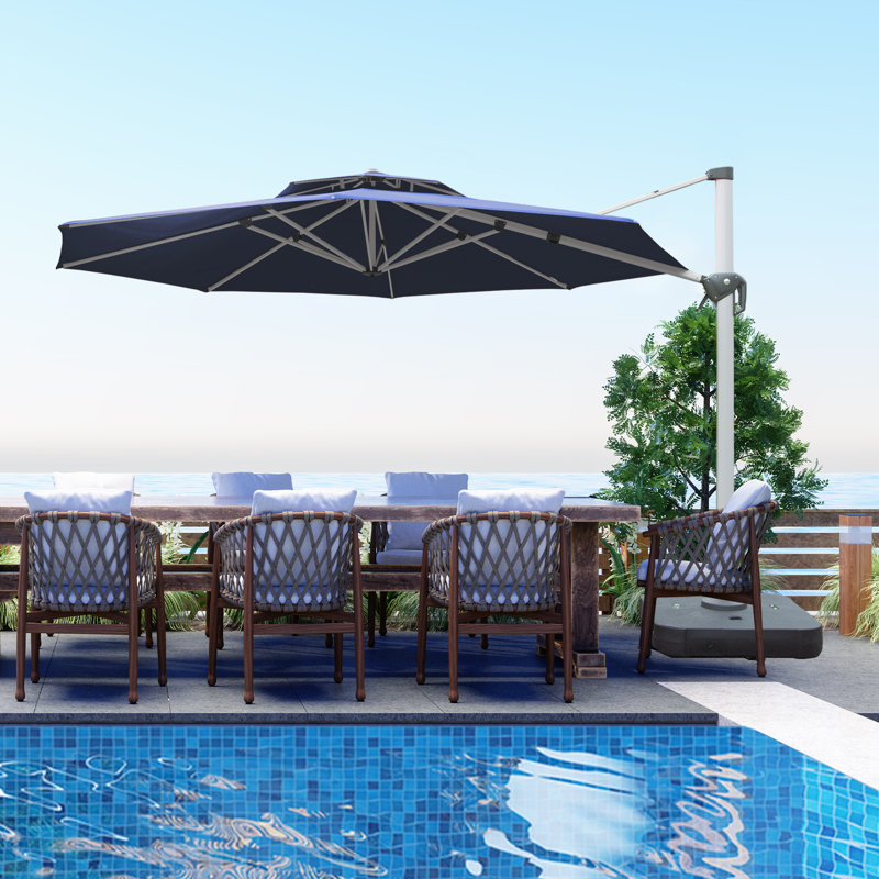 Parasol en porte-à-faux carré en aluminium de haute qualité 11,6 pi Domi