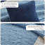 Courtepointe double / grand 7 pièces avec coussins décoratifs et taies décoratives européennes - bleu marine, motif à médaillon, bordure réversible de couleur unie, microfibre