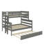 Lit superposé simple au-dessus d'un lit double en bois avec lit gigogne-1600060569