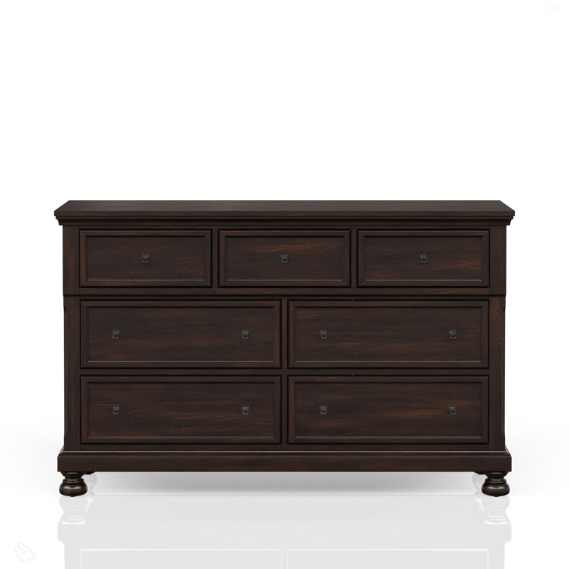 Commode sept tiroirs cerisier foncé