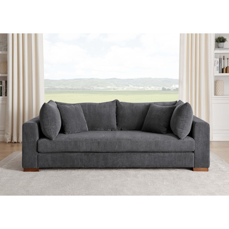 Alcantara 89.5" Square Arm Sofa