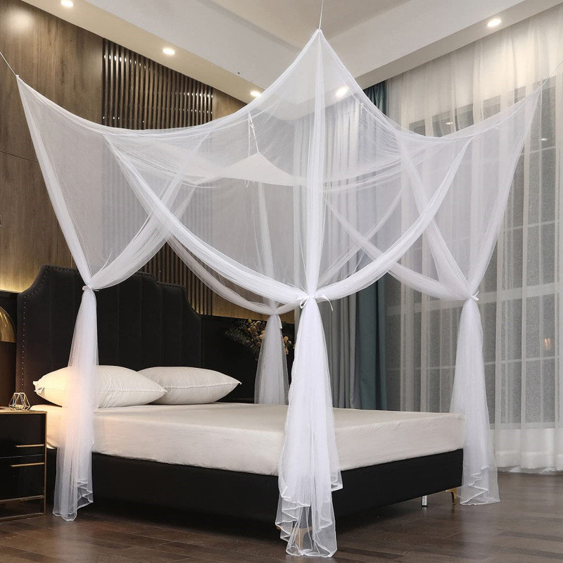 Bed Canopy for Full Queen King Size Bed, Canopy Bed Curtains Elegant Mosquito Net, Mosquito Netting for Camping Patio Indoor Outdoor Bug Net, Colourful