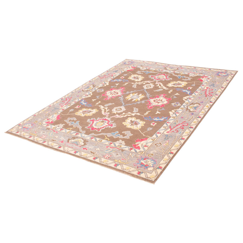 Tapis unique en laine noué à la main 9 pi 1 po x 12 pi 3 po nouvel âge Trystan - bleu / rouge / jaune