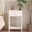 Table de chevet moderne avec tiroir et tablette ouverte, table d'appoint minimaliste-2141857078