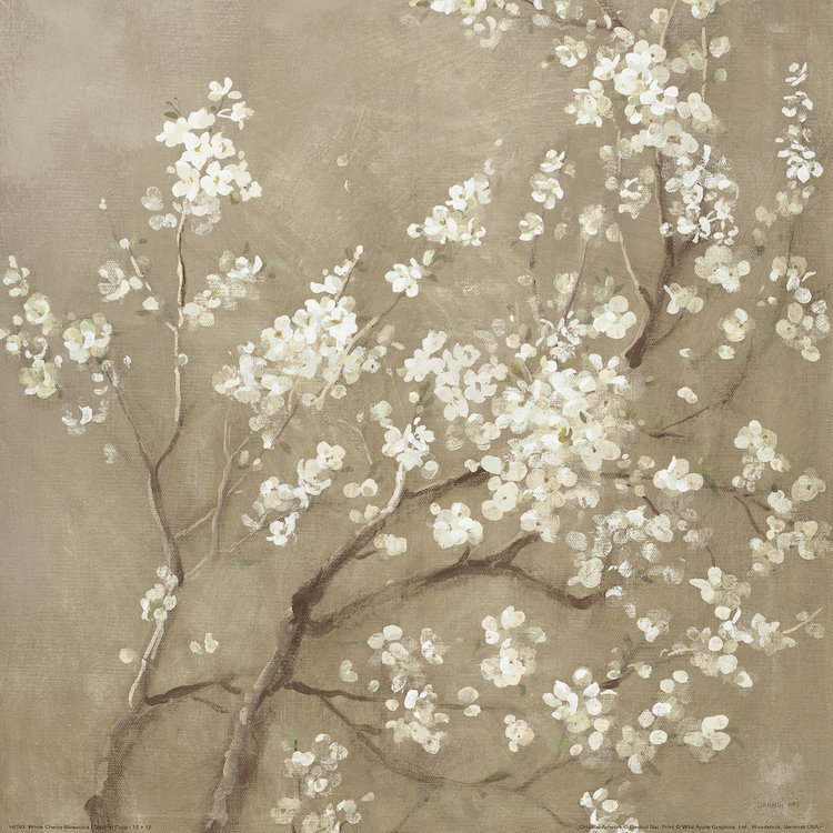 « cerises blanches », reproduction d’art sur toile tendue, H 12 po x l 12 po x P 0,75 po, Toile tendue