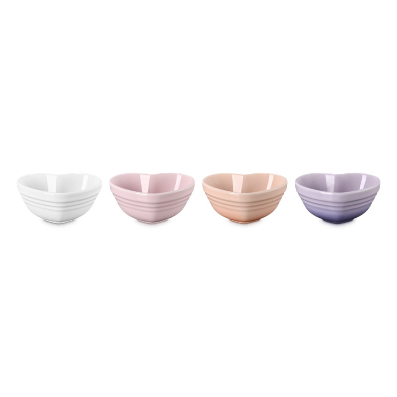 Le Creuset Mini Stoneware Heart Pinch Bowl, Set Of 4 3.1 Qt. Multicolor