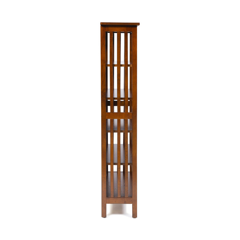 Damon 48.25" H Solid Wood 5-Open Shelf Bookcase