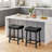 Set Of 2 Ergonomic 24" Counter Height Bar Stools With Curved PU Leather Seat, Metal Frame, Integrated Footrest, Supports 240 Lbs-1859072644-1625415194