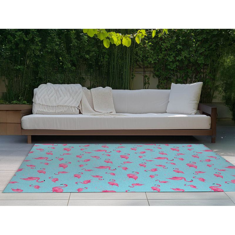 Tapis d'extérieur Summer Flamingo, Rectangulaire 2 pi x 3 pi