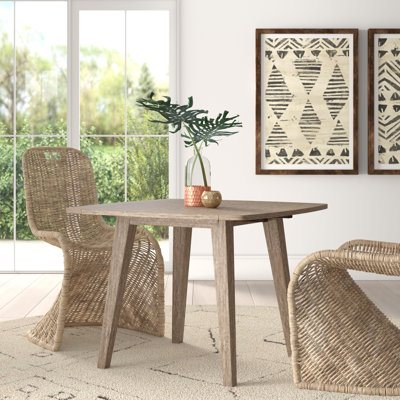 Jarvis 40.5 " Extendable Rubberwood Square Solid Wood Top with Solid Wood Base Dining Table
