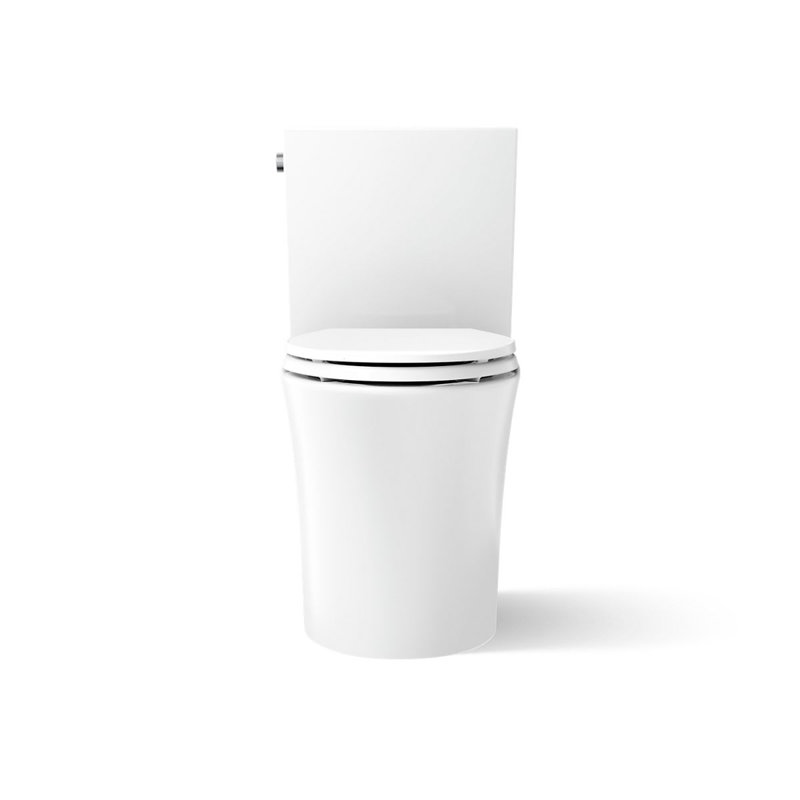 Veil Two-Piece Elongated Toilet With Skirted Trapway 1.28 GPF, White, Left