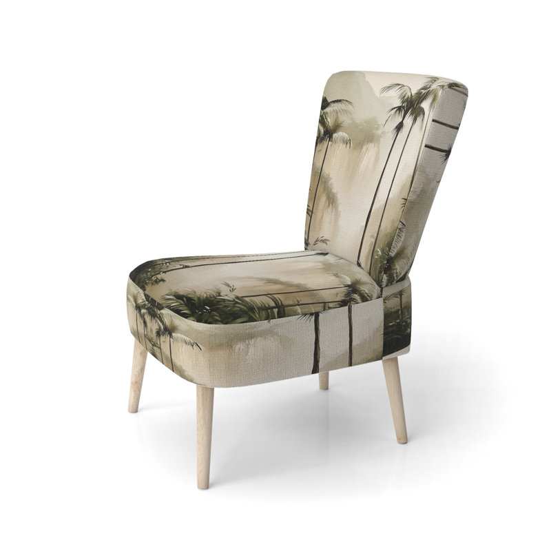 Chaise d'appoint Palm Trees - Chaise d'appoint Green Palm Trees in Tropical Forest I, Chaise d'appoint sans accoudoirs