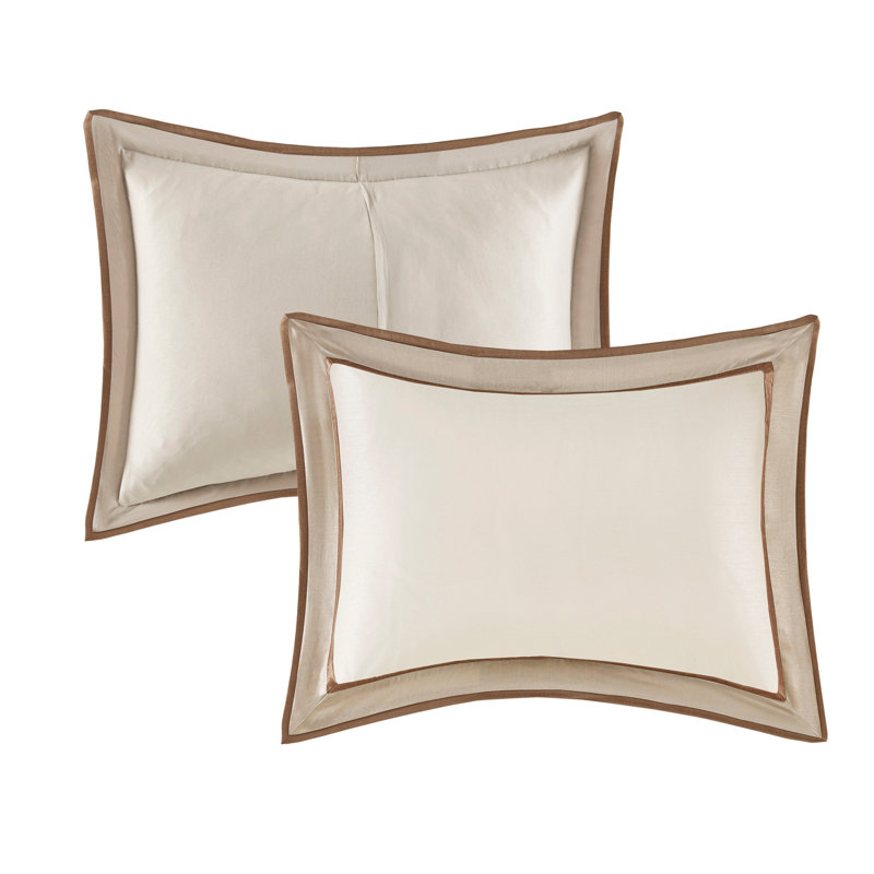 Ensemble d'édredon 7 pièces taupe / brun