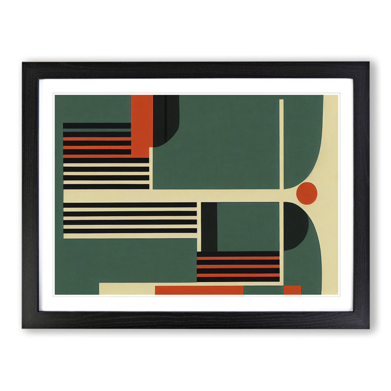 Classic Bauhaus Vol.1 Abstract - Single Picture Frame Print, 25cm H x 34cm W x 2cm D, Black Framed