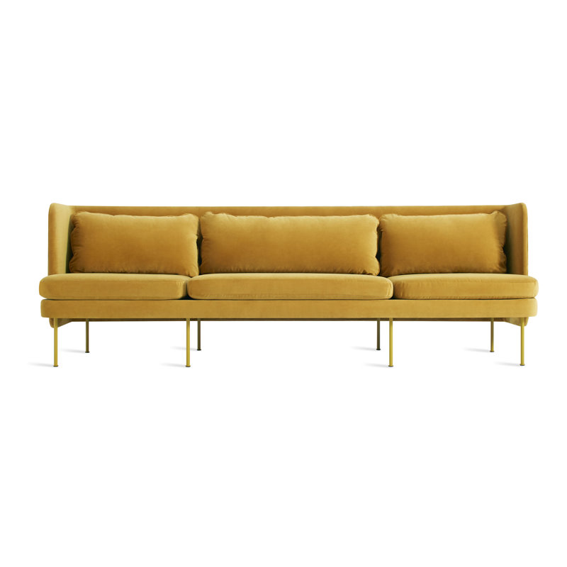 Bloke Sofa, Ochre Velvet 100% Polyester, 34" H x 95" W x 32" D, Orche