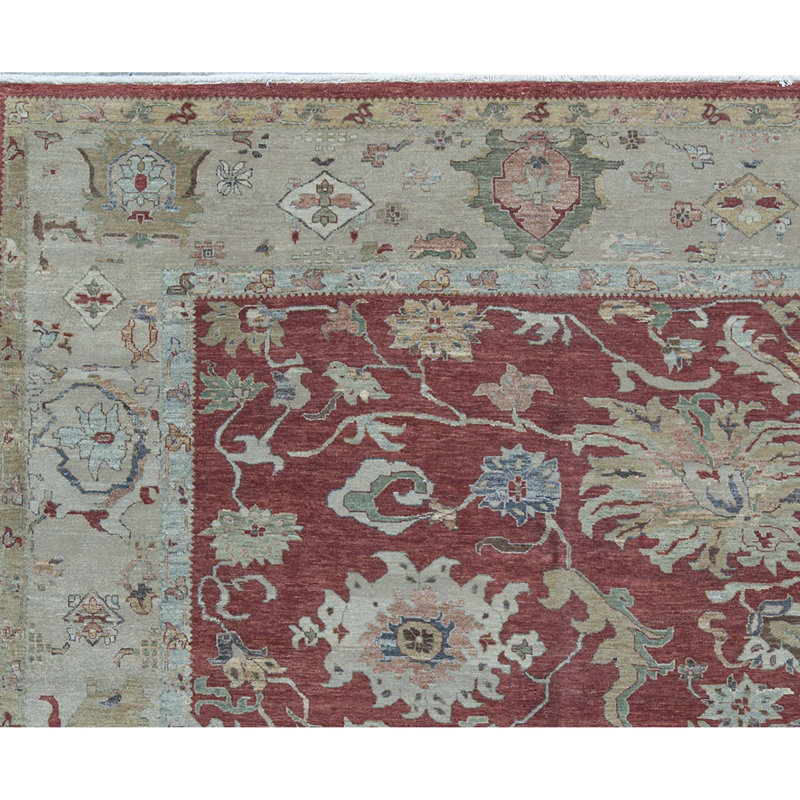 Ziegler Wool Oriental Area Rug in Rust/Beige