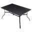 Table de salle à manger pour l'extérieur tout-en-un noire pour 6 personnes avec pieds arqués, trou de parapluie de 2,16 po, plateau à lattes en acier thermolaqué, patins antidérapants, cadre de patio à revêtement en E