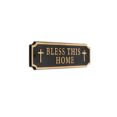Plaque d'angle de porte coupée - Bless This Home / W / Cross