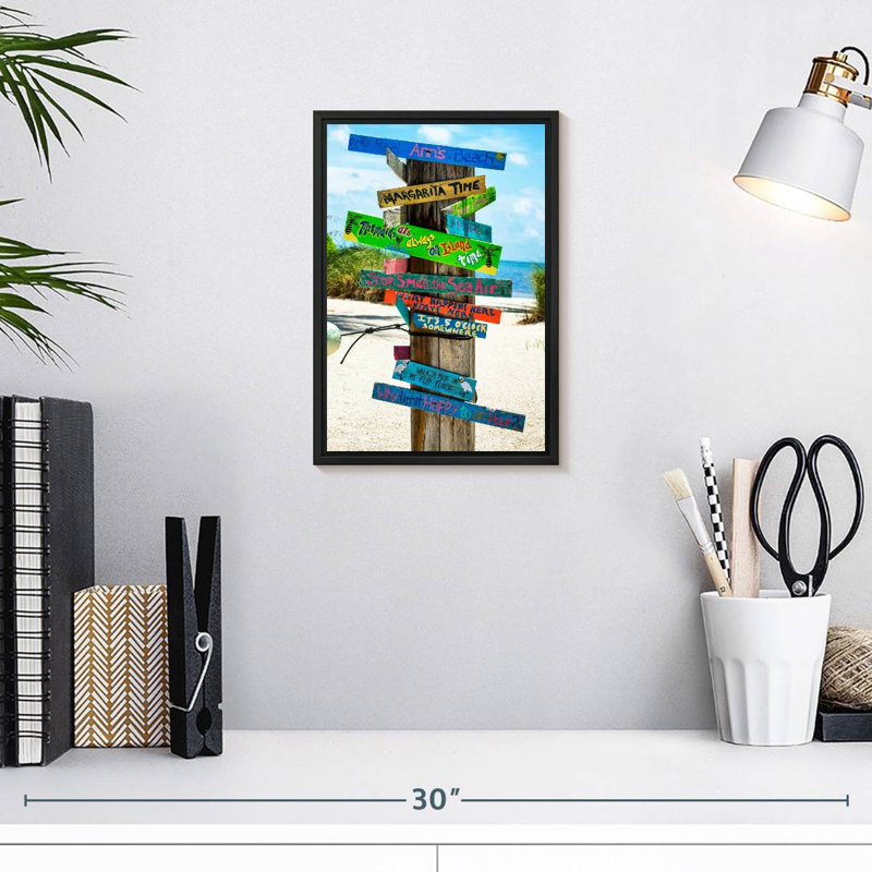 Panneaux de plage, 9 po x 13 po, Cadre flottant noir