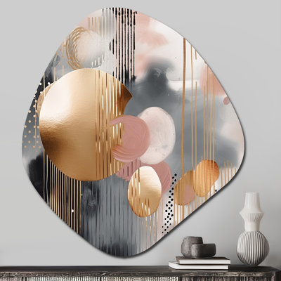 Soft Colours Shapes And Lines Marble I - Abstract Marble Nebula Shape Metal Wall Sculpture