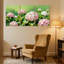 Hortensia rose, hortensia rose, feuilles vertes, ensemble de 3 impressions sur toile-242759998