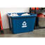 Poubelle en plastique et poubelle de recyclage ouverte en plastique - 17 gallons