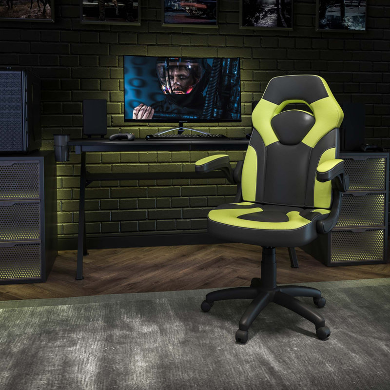 Fauteuil de jeu à dossier haut Ariquer, Vert néon