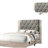 Contemporary Rubberwood Queen Bed, Gray Headboard, Cream Decor Bedroom And Theme,-968265108
