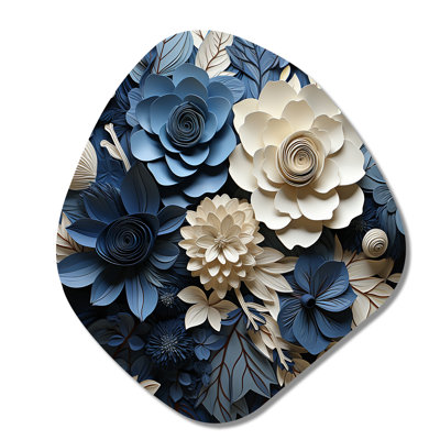 Molena - Décoration murale irrégulière en métal forme de nébuleuse de fleurs