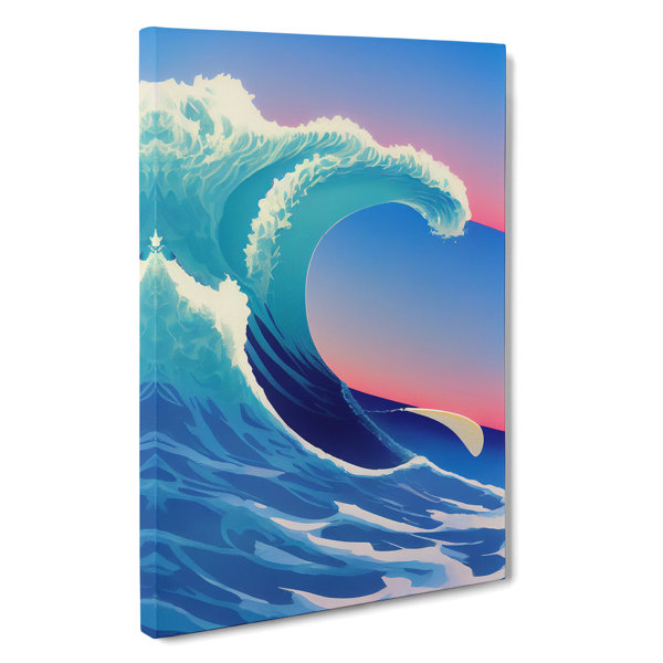 House of Hampton Ocean Wave at Sunset No.2 - Wrapped Canvas Graphic Art ...