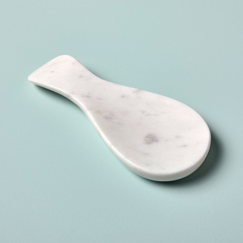 Repose-cuillère en marbre blanc