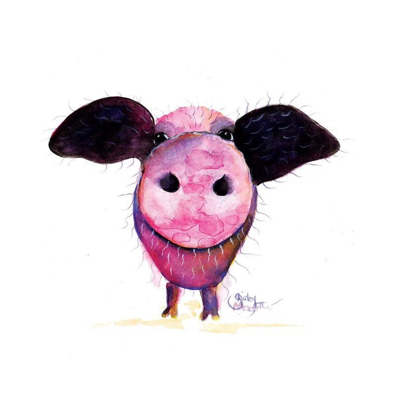Pigs Can Fly !! by Shirley Macarthur - Wrapped Canvas Painting, 45.72 cm H x 45.72 cm W x 1.91 cm D