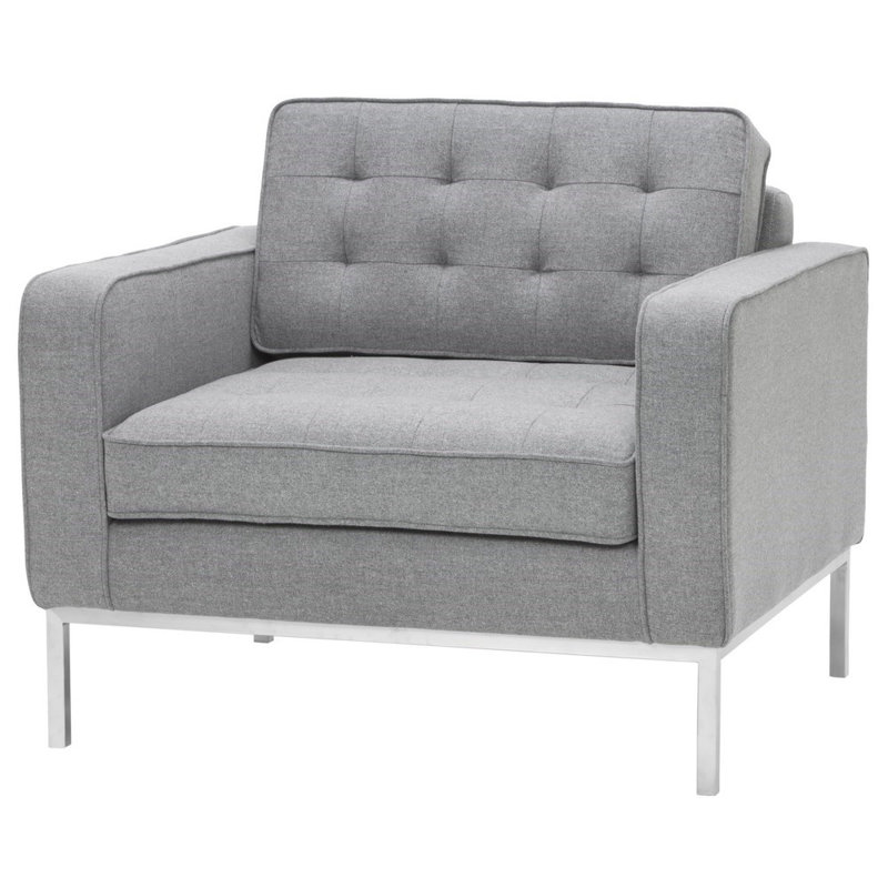Fauteuil club Davian, Gris clair