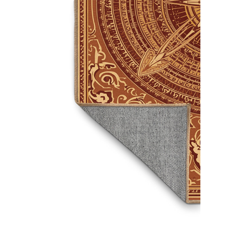 Tapis oriental délavé à la machine Parlin Astrolabe - brun clair, 5x7