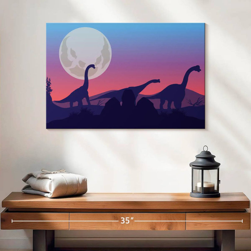 Dinosaurs Silhouettes, 32" H x 48" W