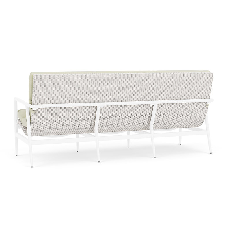 Cascade Outdoor 3 - Seat Patio Sofa, Bamboo Bay Meadow, White