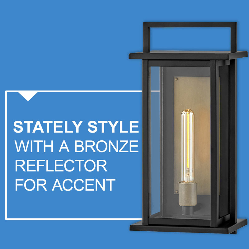 Langston Two-Tone Wall Mount Aluminum Outdoor Lantern, 18.3" H x 8.75" W x 6" D