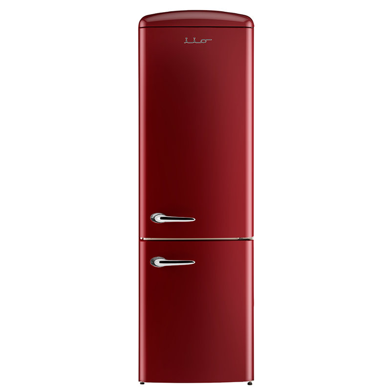 Réfrigérateur Energy Star de 12 pi³ avec congélateur inférieur 24 po rétro, Bordeaux, Oui