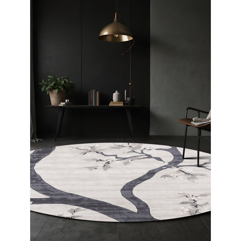 Tapis beige soyeux et moelleux, Rectangle 8 pi x 10 pi