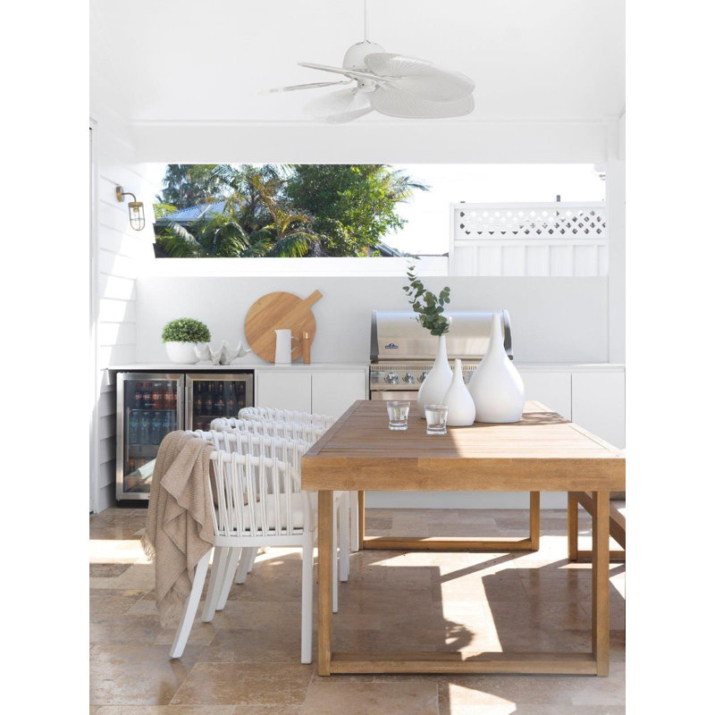 Bali 52in 5-Blades Indoor/Outdoor Ceiling Fan with Remote Control and Light, White