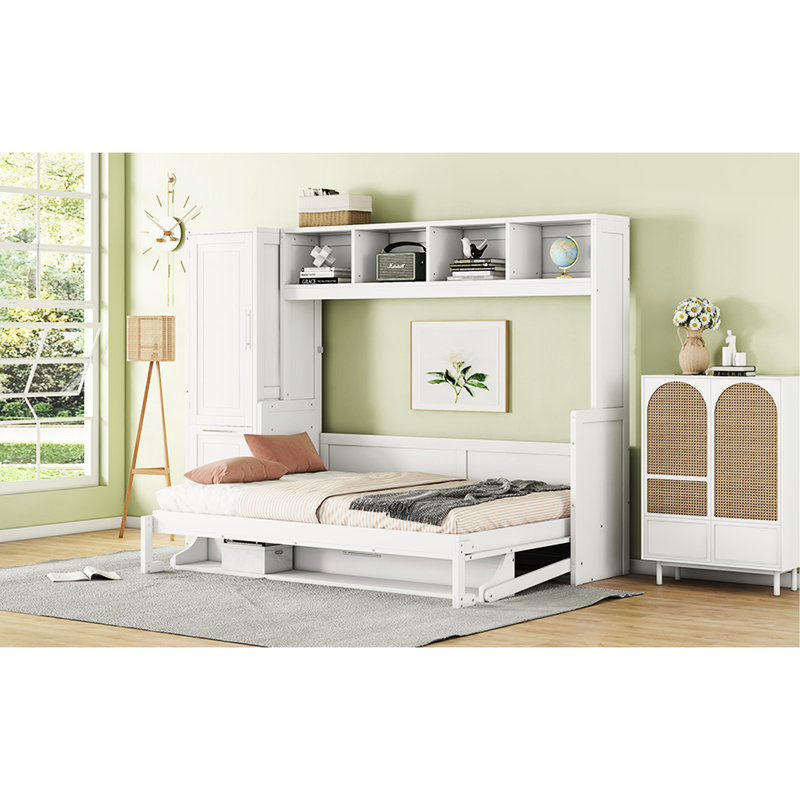 Lit Space avec choix de garde-robe - tiroirs de rangement blancs