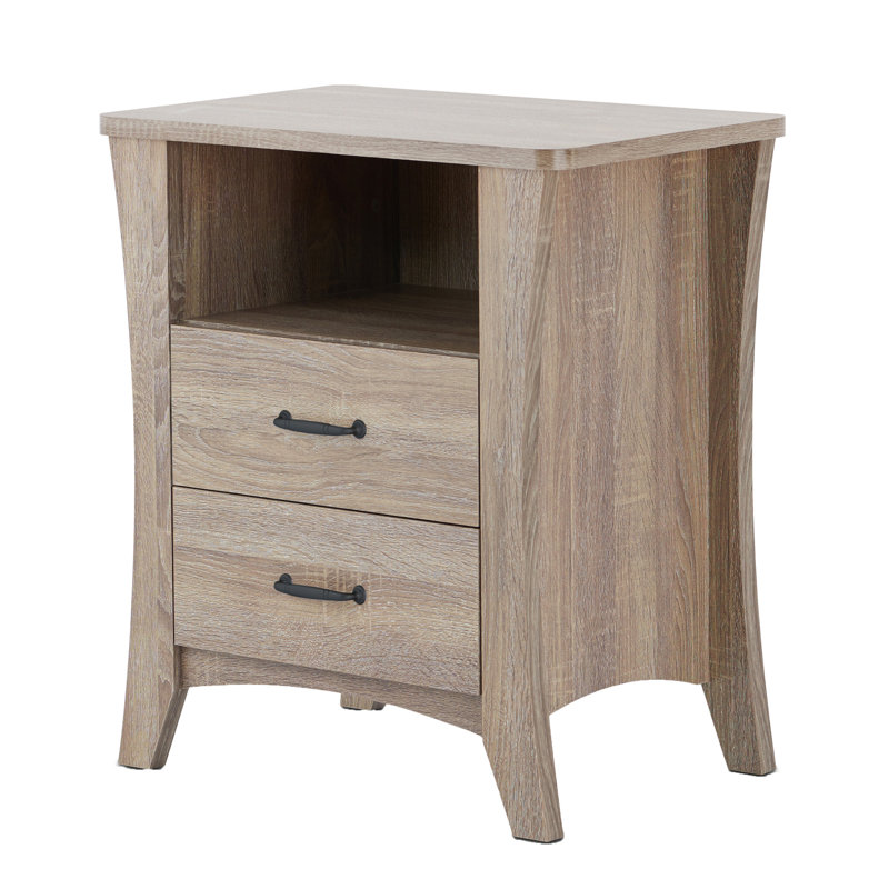 Table de chevet pour chambre à coucher avec 2 tiroirs et 2 tablettes pratiques pour ranger les essentiels