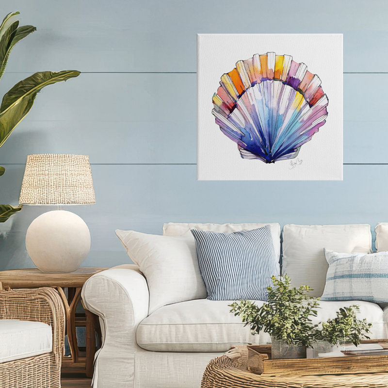 Aquarelle côtière, conception par Shelly Craig, H 24 po x l 24 po