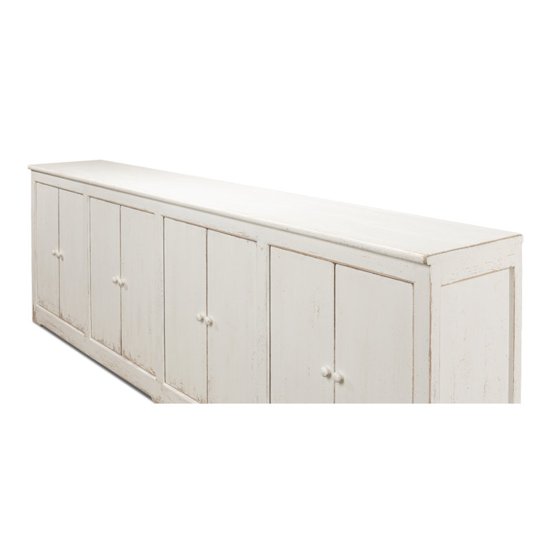 Momeyer 122'' W Solid Wood Sideboard, White/White