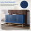 Buffet de style rétro avec tablettes réglables, poignées et pieds rectangulaires en métal pour la cuisine, le salon et la salle à manger-786614573