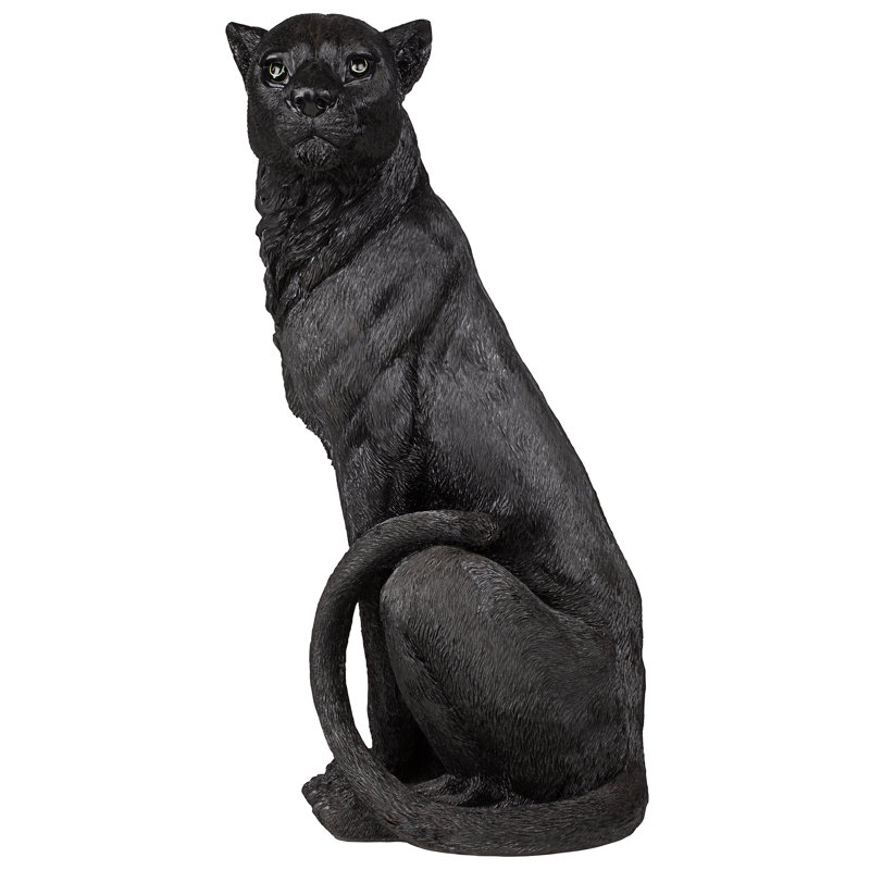 Statue noir pensive panther