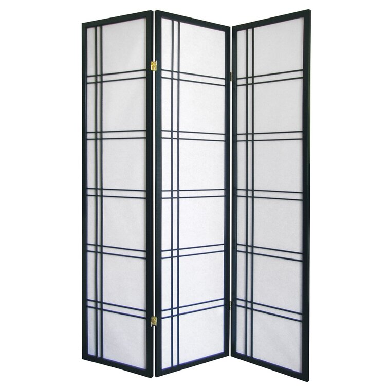 50'' W x 70'' H 3 - Panel Solid Wood Folding Room Divider