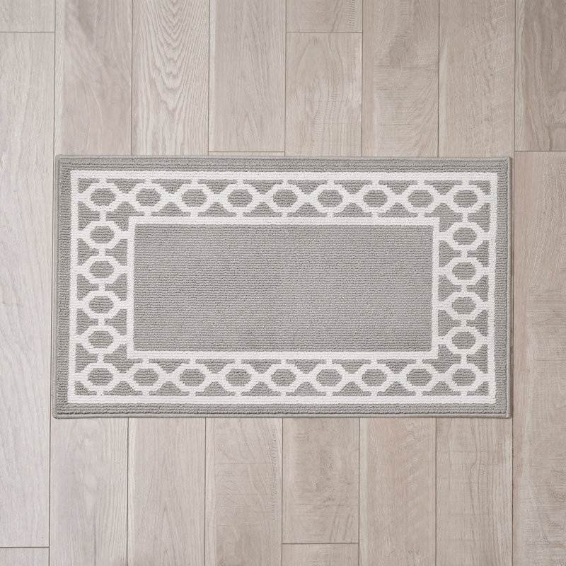 Jean Pierre New York Christine Border Machine Washable All Loop Tufted Rugs 1-Piece, Rectangle 2'2" x 3'9"